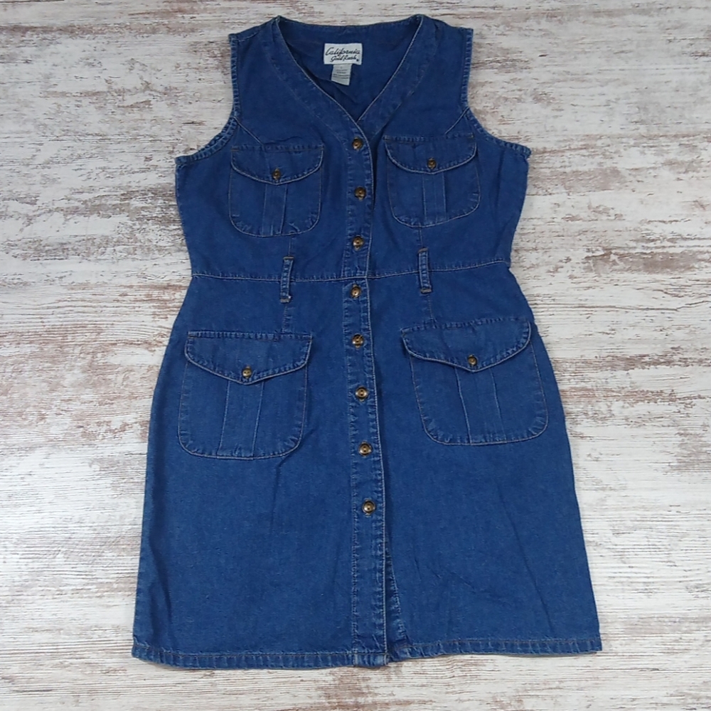 Vintage California Gold Rush Button Jean Dress